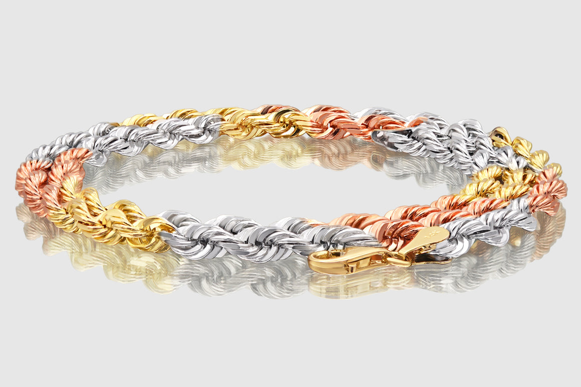 Rope Chain - 14k Tri-Color Gold | Uverly