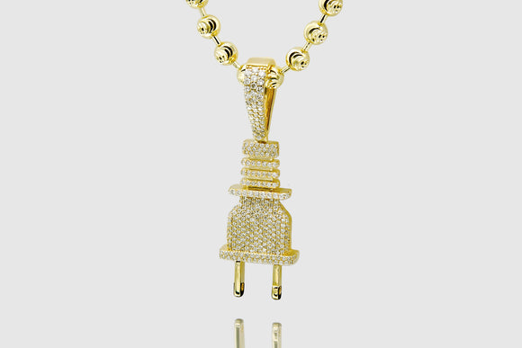 Outlet Plug Diamond Pendant in 14k/18k Yellow Gold | Uverly