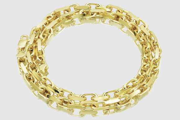 2.5mm - 8mm 14k Solid Heavy Cable Link Yellow Gold Necklace | Uverly