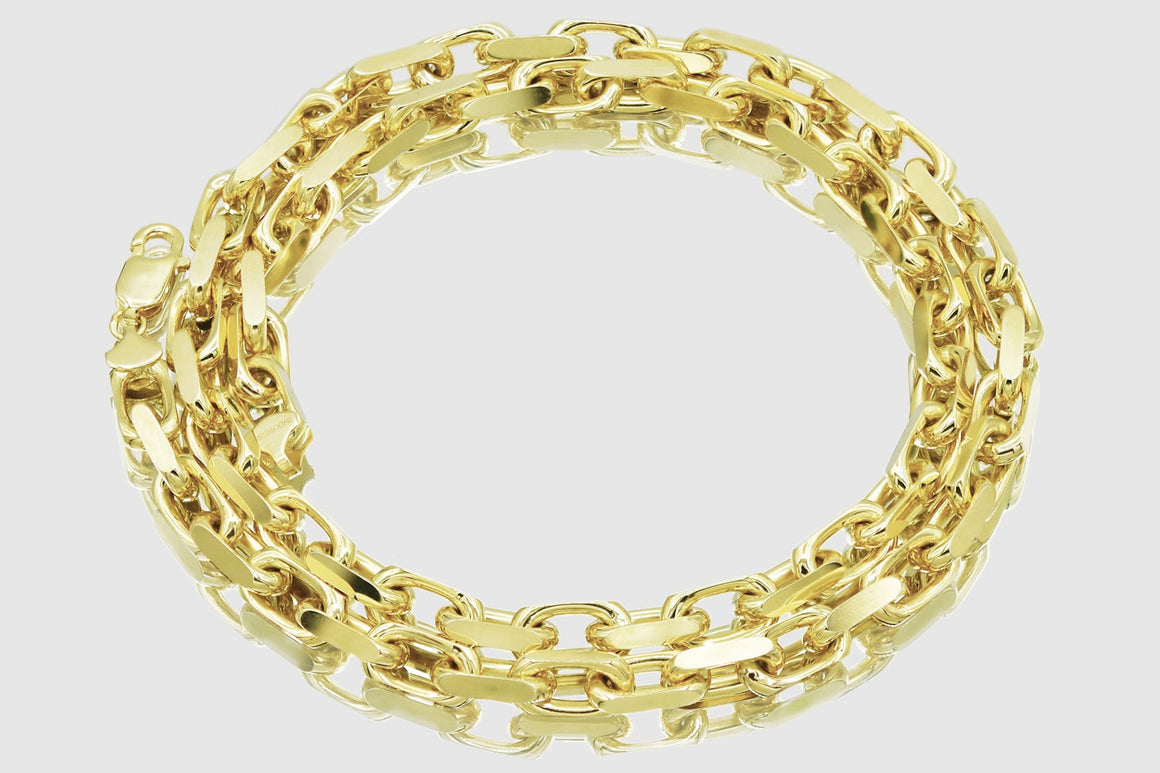 3mm - 8mm 10k Solid Heavy Cable Link Yellow Gold Necklace | Uverly