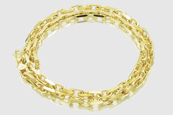 3mm - 8mm 18k Solid Heavy Cable Link Yellow Gold Necklace | Uverly
