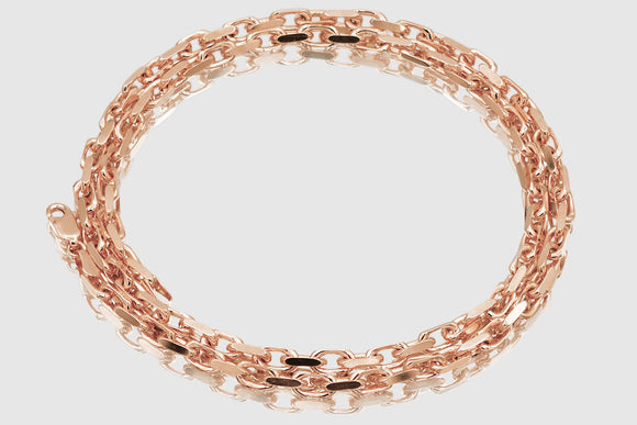 3mm - 4.5mm 10k Solid Heavy Cable Link Rose Gold Necklace | Uverly