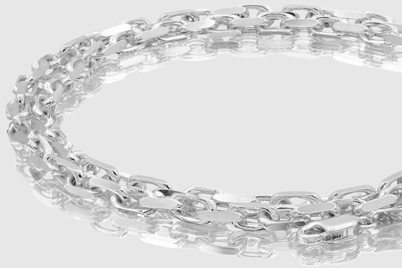 3mm - 4.5mm 10k Solid Heavy Cable Link White Gold Necklace | Uverly