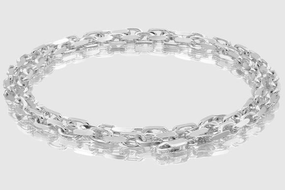 2.5mm - 4.5mm 14k Solid Heavy Cable Link White Gold Necklace | Uverly