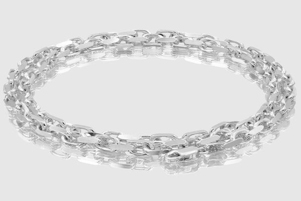 2.5mm - 4.5mm 14k Solid Heavy Cable Link White Gold Necklace | Uverly