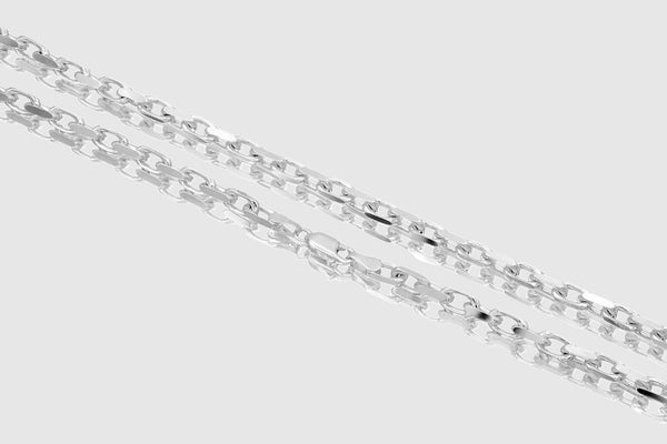 2.5mm - 4.5mm 14k Solid Heavy Cable Link White Gold Necklace | Uverly