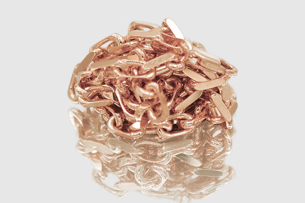 3mm - 5mm 14k Solid Heavy Cable Link Rose Gold Necklace | Uverly