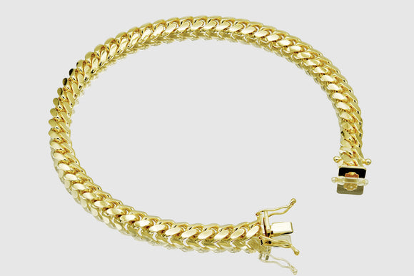 6mm Solid Miami Cuban Bracelet 10k / 14k / 18k Yellow Gold | Uverly