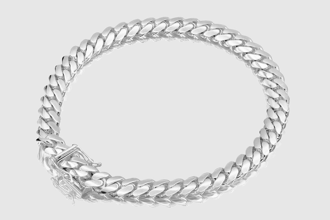 7mm Solid Miami Cuban Bracelet 10k / 14k Yellow Gold | Uverly