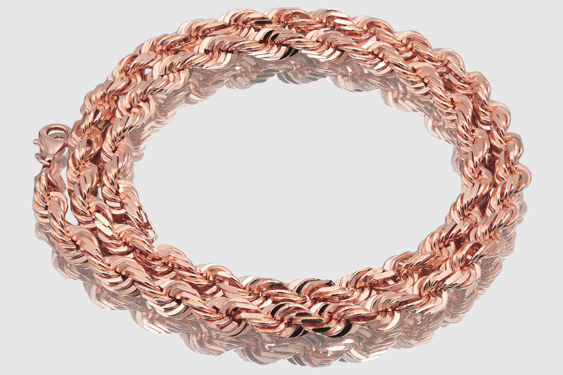 1.5mm - 12mm Rope Chain - 10k Solid Rose Gold | Uverly