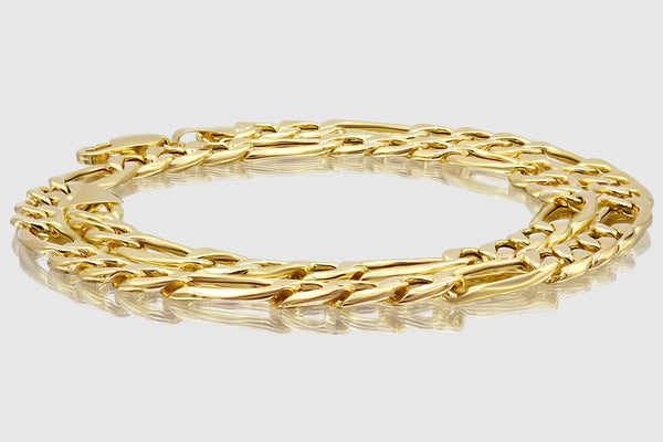 Figaro Hollow Chain - 14k Yellow Gold | Uverly
