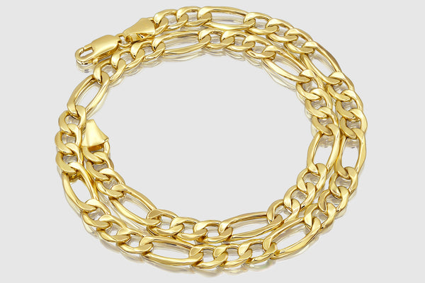 Figaro Hollow Chain - 10k Yellow Gold | Uverly
