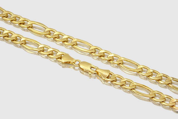 Figaro Hollow Chain - 10k Yellow Gold | Uverly