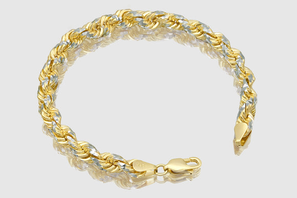 Prism Rope Bracelet - 14k Two-Tone Gold | Uverly