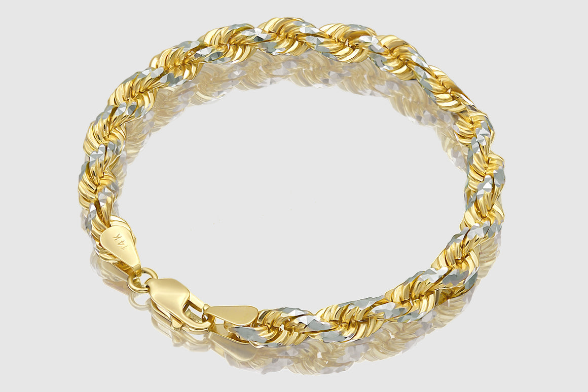 Prism Rope Bracelet - 14k Two-Tone Gold | Uverly