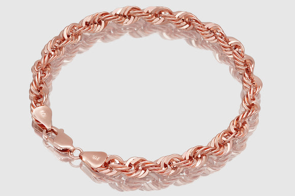 Hollow Laser Rope Bracelet - 10k Rose Gold | Uverly