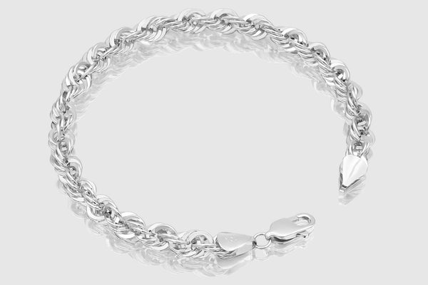 Hollow Laser Rope Bracelet - 10k White Gold | Uverly