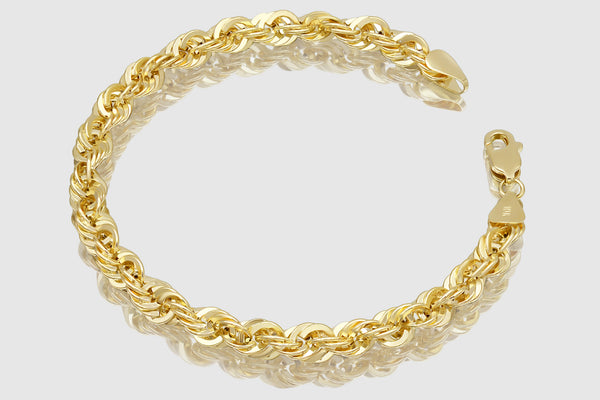 Hollow Laser Rope Bracelet - 14k Yellow Gold | Uverly