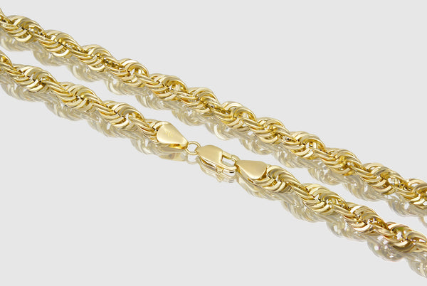 2.5mm - 10mm 10k Laser Rope Hollow Yellow Gold Necklace | Uverly2.5mm - 10mm 10k Laser Rope Hollow Yellow Gold Necklace | Uverly