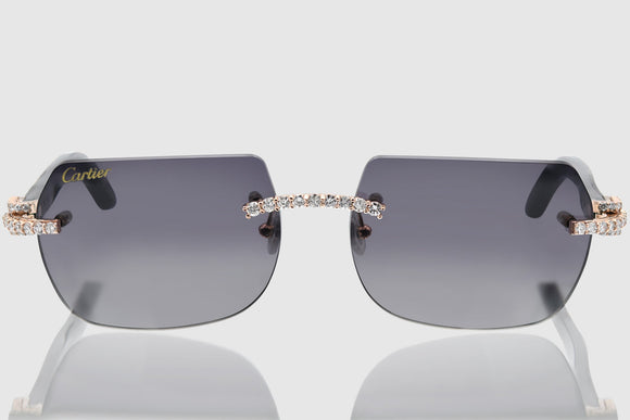 Cartier Buffalo Horn C Decor Diamond Glasses 4.2ct