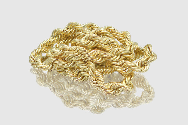 2.5mm - 15mm 10k Rope Hollow Yellow Gold Necklace | Uverly