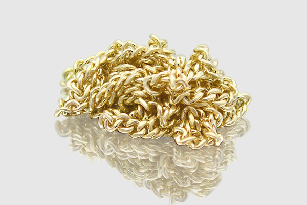 3mm Hollow Miami Cuban Yellow Gold Necklace | Uverly