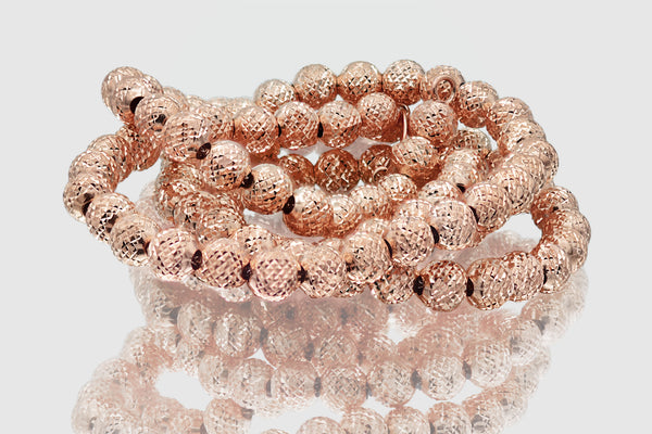 2.5mm - 10mm 10K Laser Moon Rose Pink Gold Necklace | Uverly