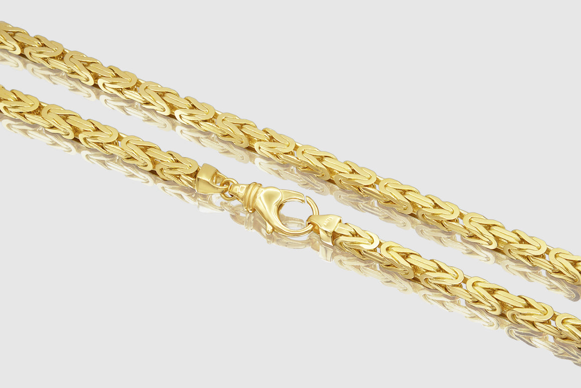 1.8mm - 9mm 14k Byzantine Solid Yellow Gold Necklace | Uverly
