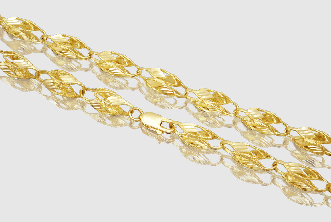 3mm - 14mm 10k Turkish Link Solid Yellow Gold Necklace | Uverly