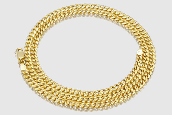 4.5mm Hollow Miami Cuban Yellow Gold Necklace | Uverly