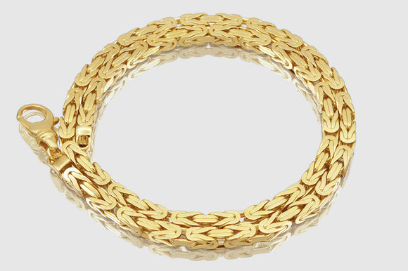2mm - 9mm Solid Byzantine Necklace - 14k Yellow Gold | Uverly