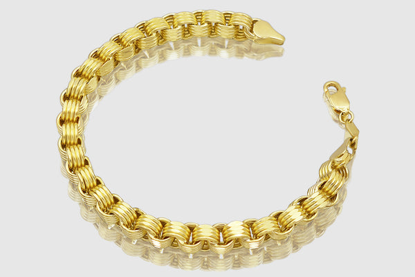 3mm - 14mm Alexander Byzantine Bracelet - 10k Yellow Gold