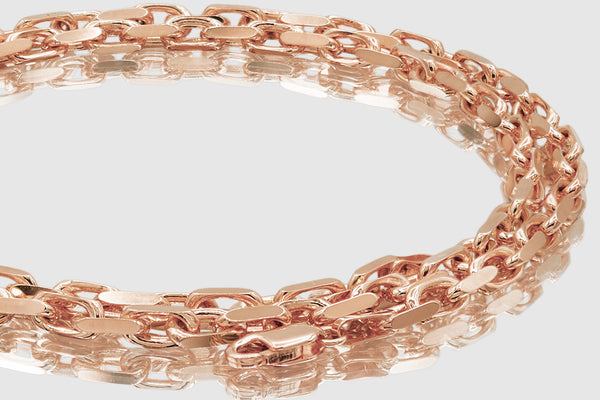 3mm - 4.5mm 10k Solid Heavy Cable Link Rose Gold Necklace | Uverly