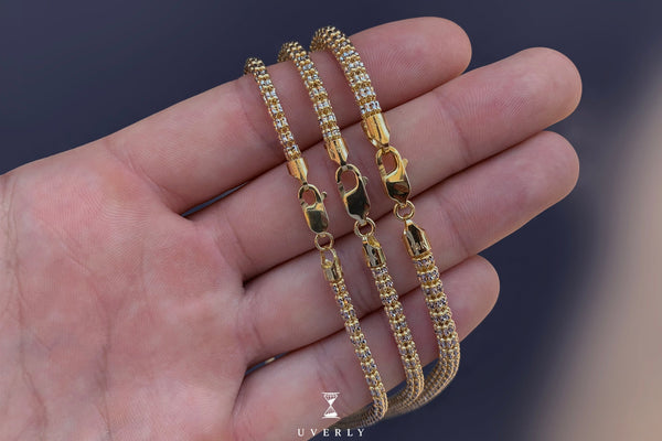 2.5mm - 4.5mm Ice Chain - 10k Yellow Gold | Uverly