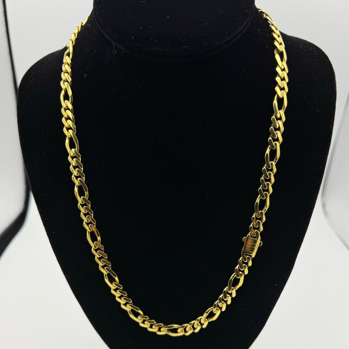 8MM HOLLOW FIGARO MONACO STYLE NECKLACE - 14K YELLOW GOLD | Uverly