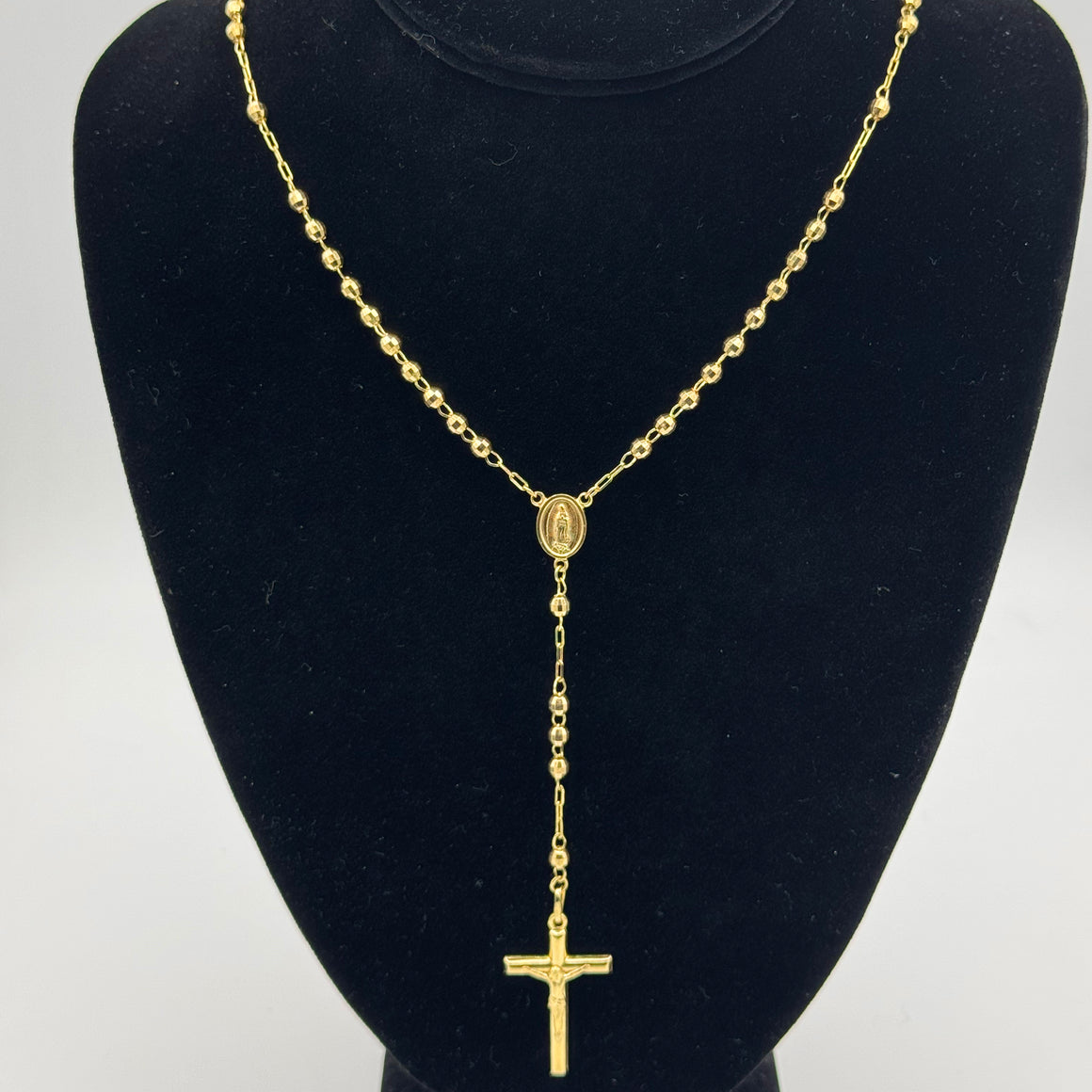 4MM ROSARY DIAMOND CUT NECKLACE - 14k YELLOW GOLD | Uverly
