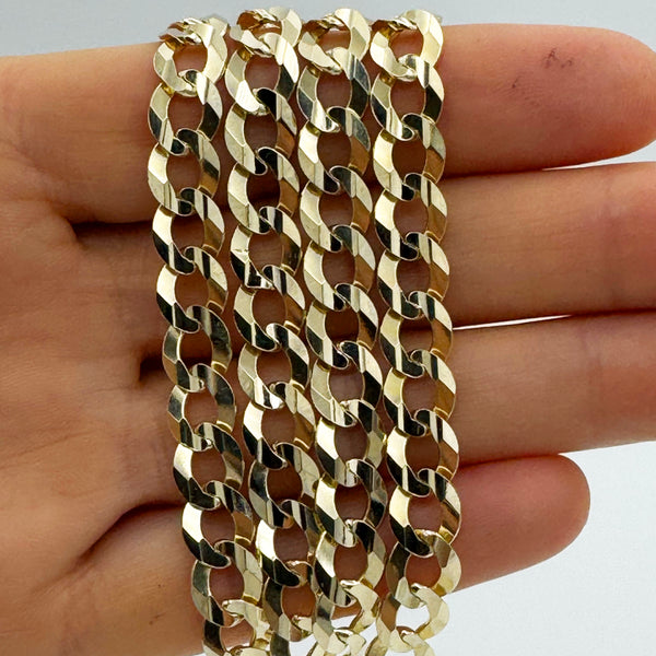 8MM SOLID CUBAN CURB NECKLACE - 14K YELLOW GOLD - 20"