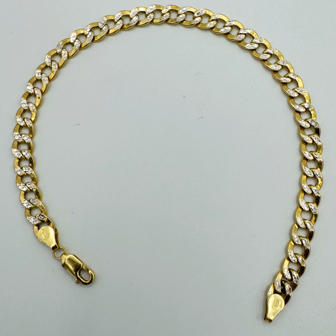 6MM SOLID CUBAN CURB DIAMOND CUT BRACELET - 14K YELLOW GOLD - 9.25" | Uverly