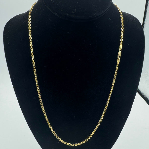 3MM CABLE NECKLACE - 14K YELLOW GOLD | Uverly