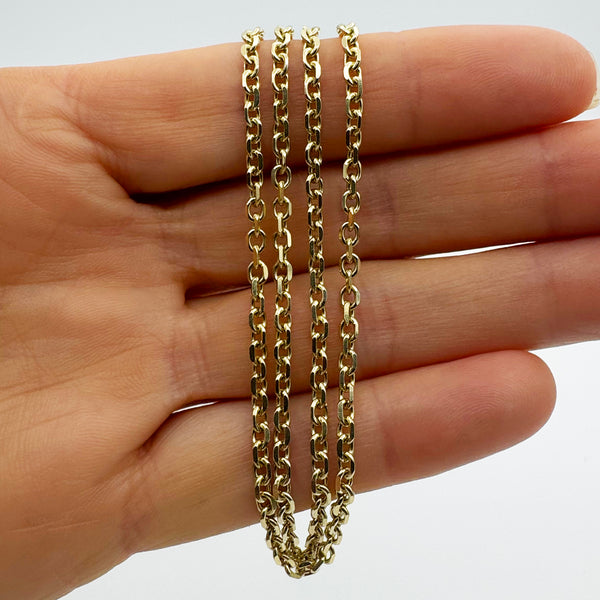 3MM CABLE NECKLACE - 14K YELLOW GOLD | Uverly
