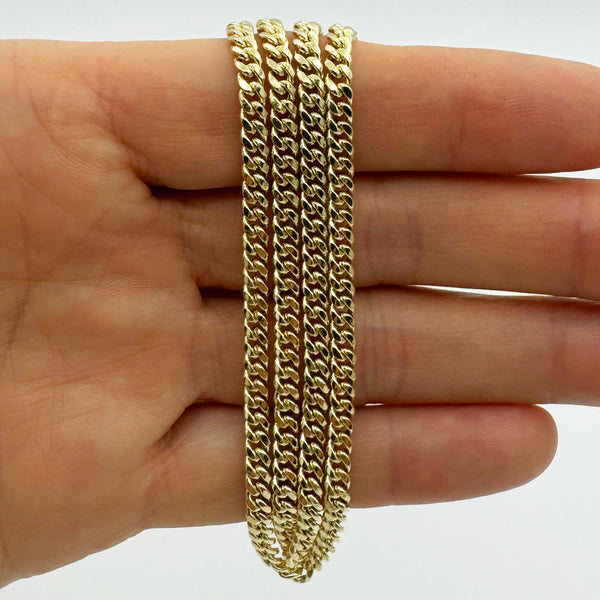 3.75MM HOLLOW MIAMI CUBAN NECKLACE - 14k Yellow Gold - 20" | Uverly