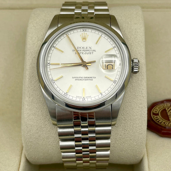 Rolex DateJust 36mm Stainless Steel White Dial | Uverly