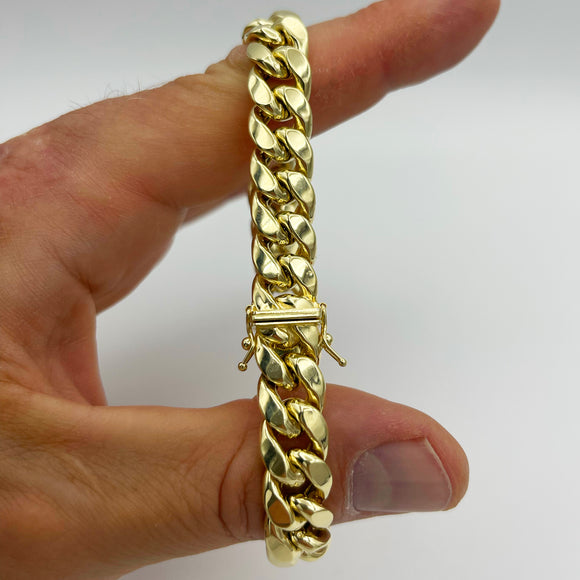 11MM HOLLOW MIAMI CUBAN BRACELET - 14k Yellow Gold - 8.5" | Uverly