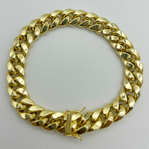 11MM HOLLOW MIAMI CUBAN BRACELET - 14k Yellow Gold - 8.5" | Uverly