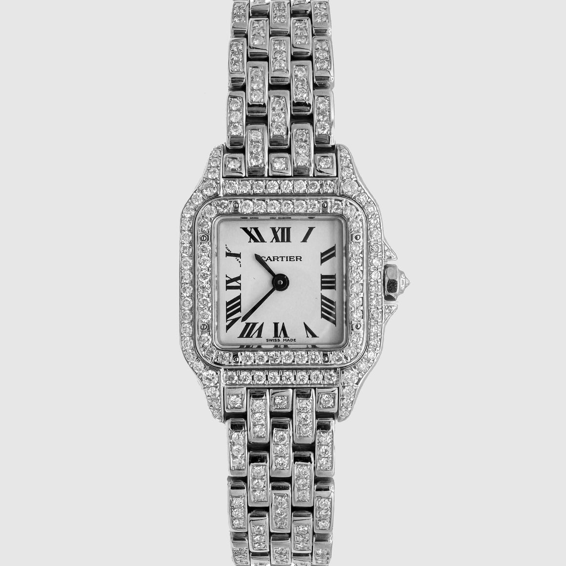 Cartier Panthere Diamond Stainless Steel Watch | Uverly