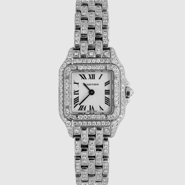 Cartier Panthere Diamond Stainless Steel Watch | Uverly
