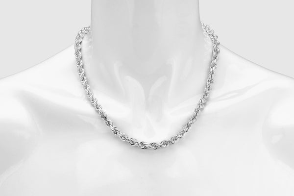 1.5mm - 5mm Rope Chain - 10k Solid White Gold | Uverly