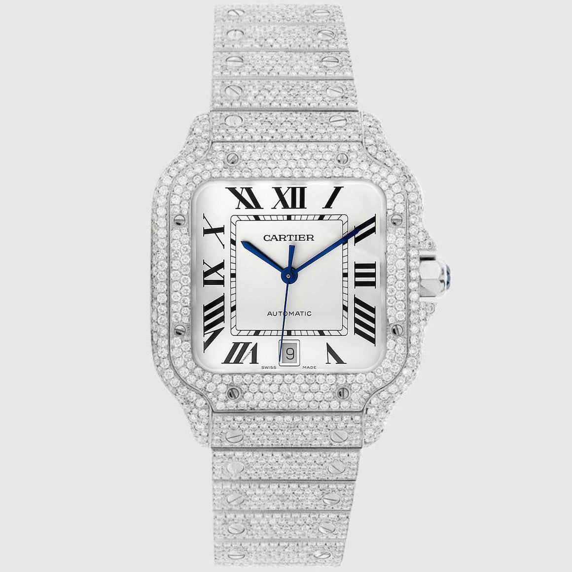 Cartier santos with online diamonds