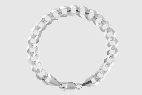 Curb Link Bracelet - 14k Solid White Gold | Uverly