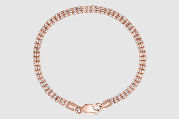 2.5mm - 4.5mm Ice Bracelet - 10k Rose Gold